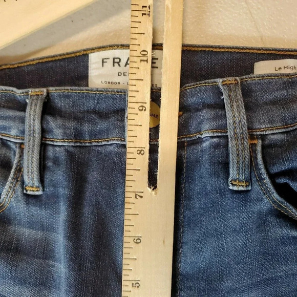 Frame Women's Le High Skinny Ankle Distressed Jeans in Waterhaven Size 26 - Picture 11 of 12